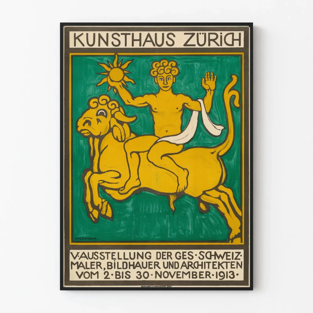 Affiche Kunsthaus Zürich exposition artistique 1913