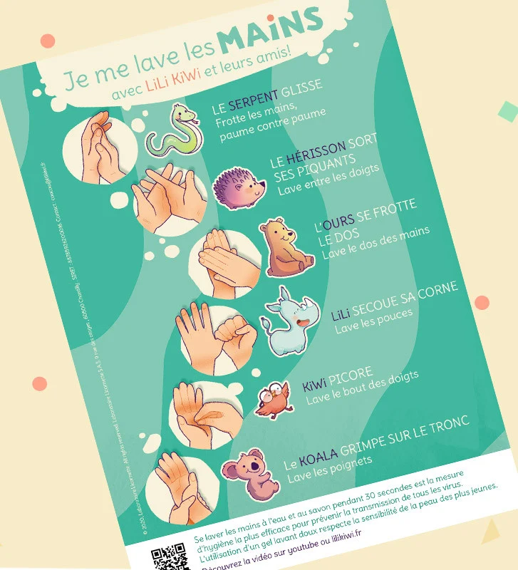 Affiche JE ME LAVE LES MAINS