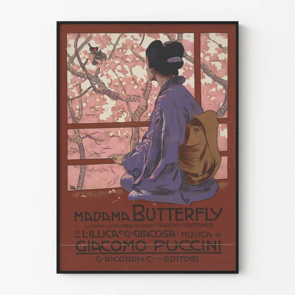 Affiche Madama Butterfly - Décoration murale japonaise vintage