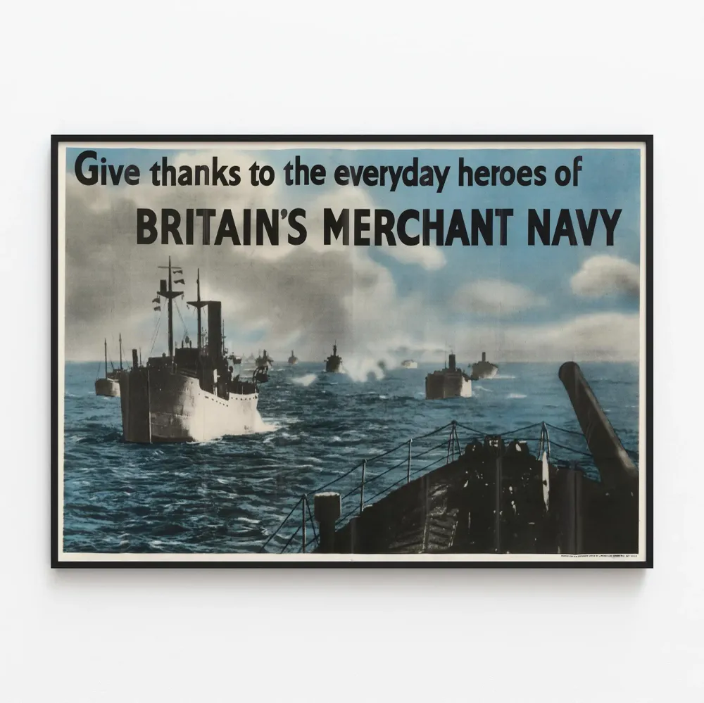 Affiche Marine Marchande Britannique - Héros du Quotidien