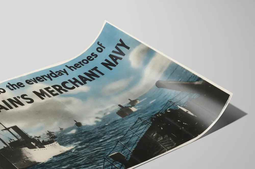 Affiche Marine Marchande Britannique - Héros du Quotidien
