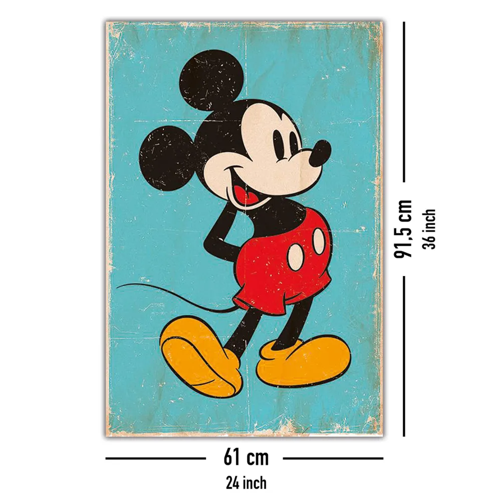 Affiche Mickey Mouse rétro bleu
