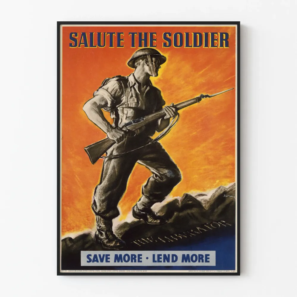 Affiche Militaire Vintage Salute Soldier – Décoration Murale Patriotique