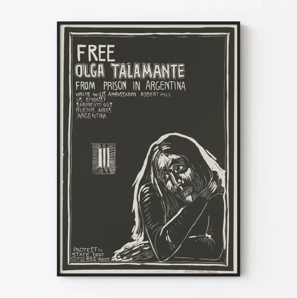 Affiche militante libération Olga Talamante Argentine