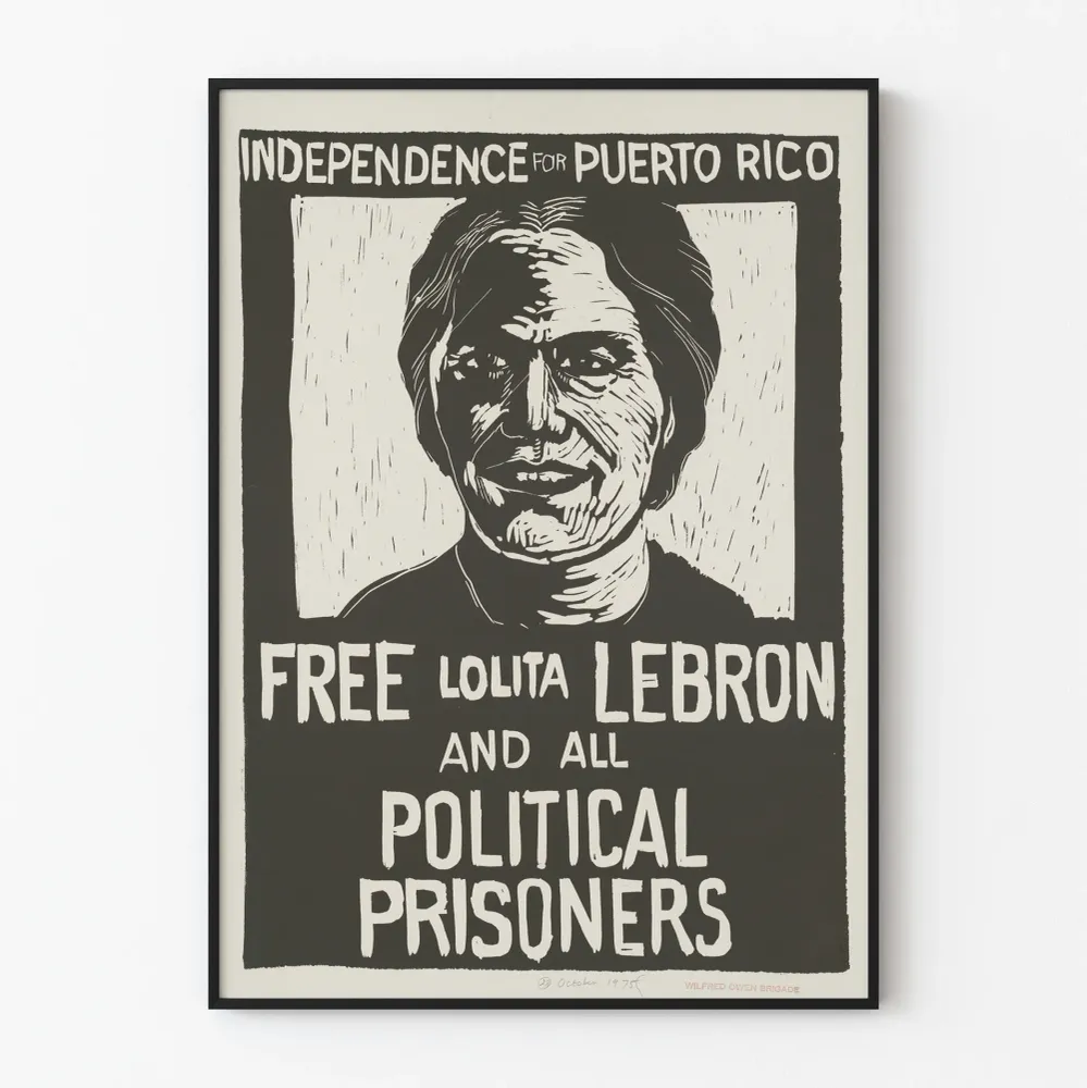 Affiche militante pour l'indépendance de Porto Rico et la libération de Lolita Lebrón