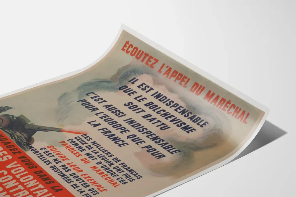Affiche Murale Authentique « Écoutez l’Appel du Maréchal »