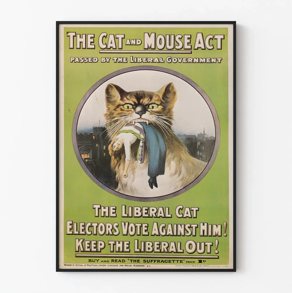 Affiche Murale Cat and Mouse Act - Décoration Historique Suffragette