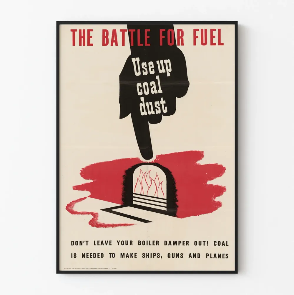 Affiche Murale Vintage La Bataille du Combustible Charbon de Poussière