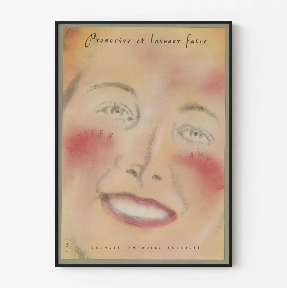 Affiche Murale Vintage 'Prescrire et Laisser Faire' pour Décoration Intérieure