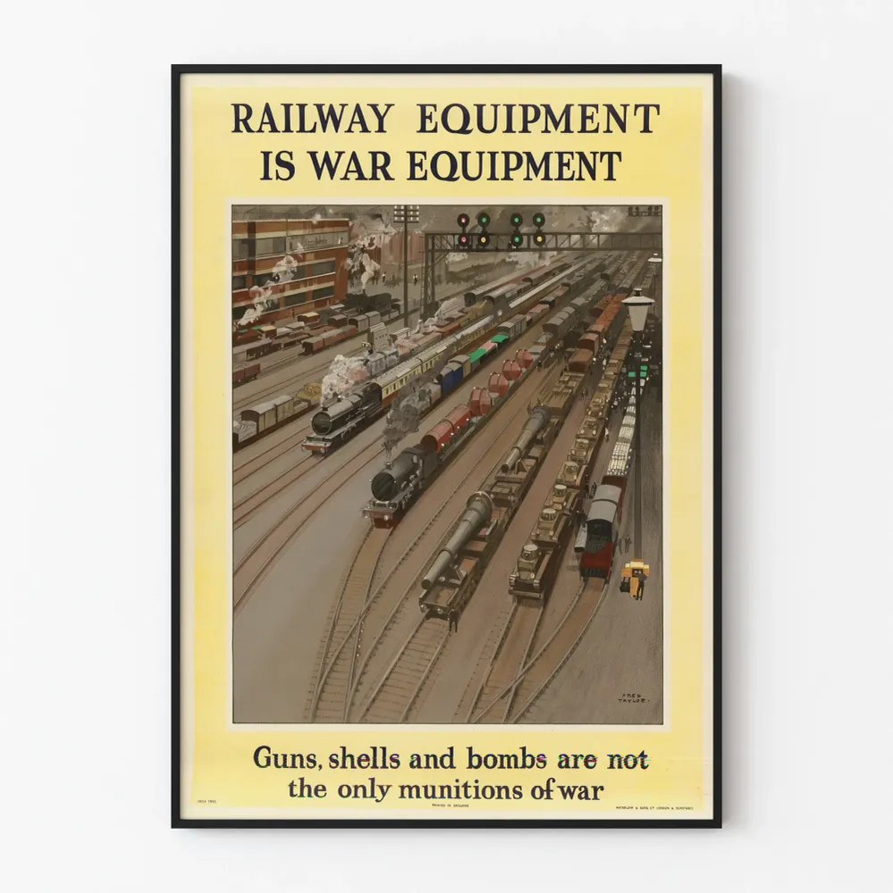 Affiche Murale Vintage 'Railway Equipment is War Equipment' pour Décoration Industrielle