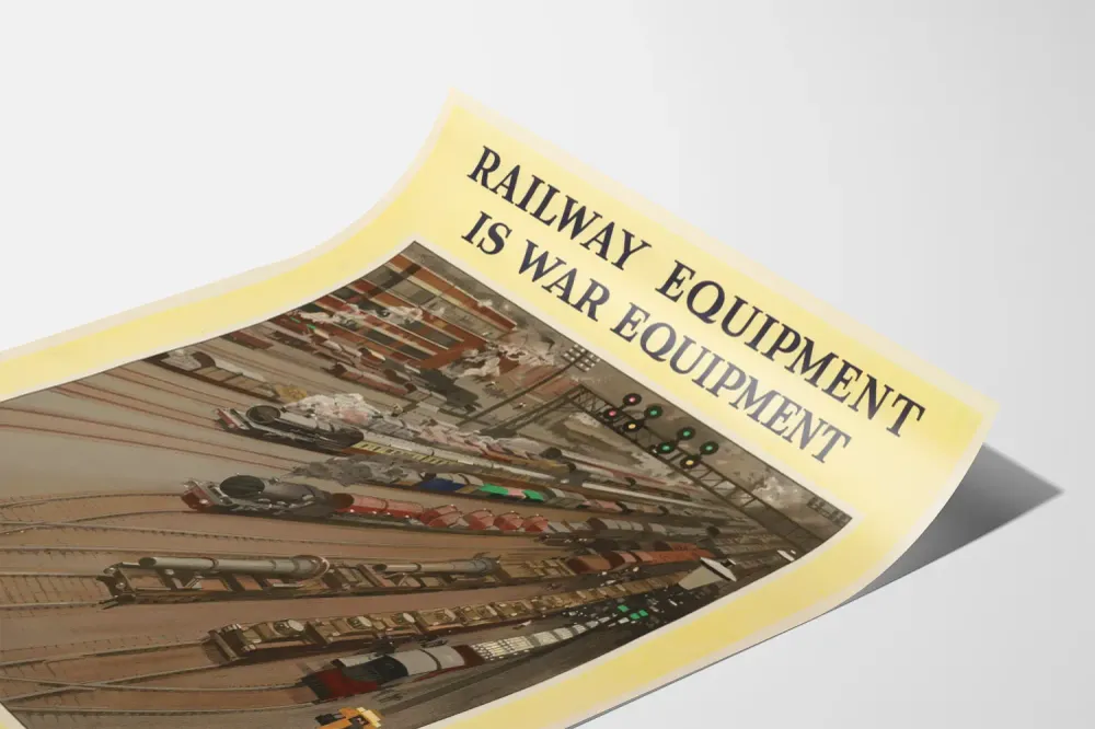 Affiche Murale Vintage 'Railway Equipment is War Equipment' pour Décoration Industrielle