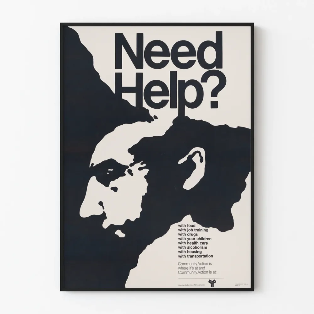 Affiche Need Help? - Décoration murale engagée pour l'action communautaire