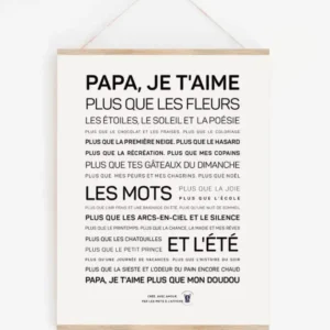 Affiche Papa, je t'aime plus que les fleurs