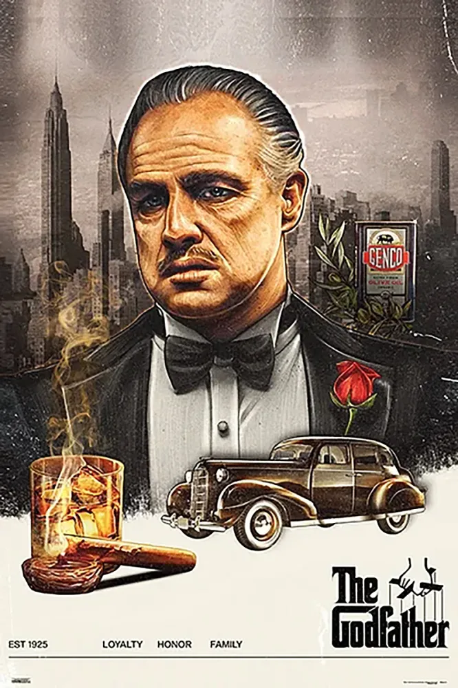 Affiche du Parrain Corleone illustrée