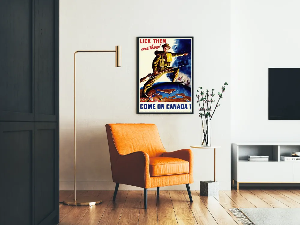 Affiche patriotique militaire vintage Come On Canada