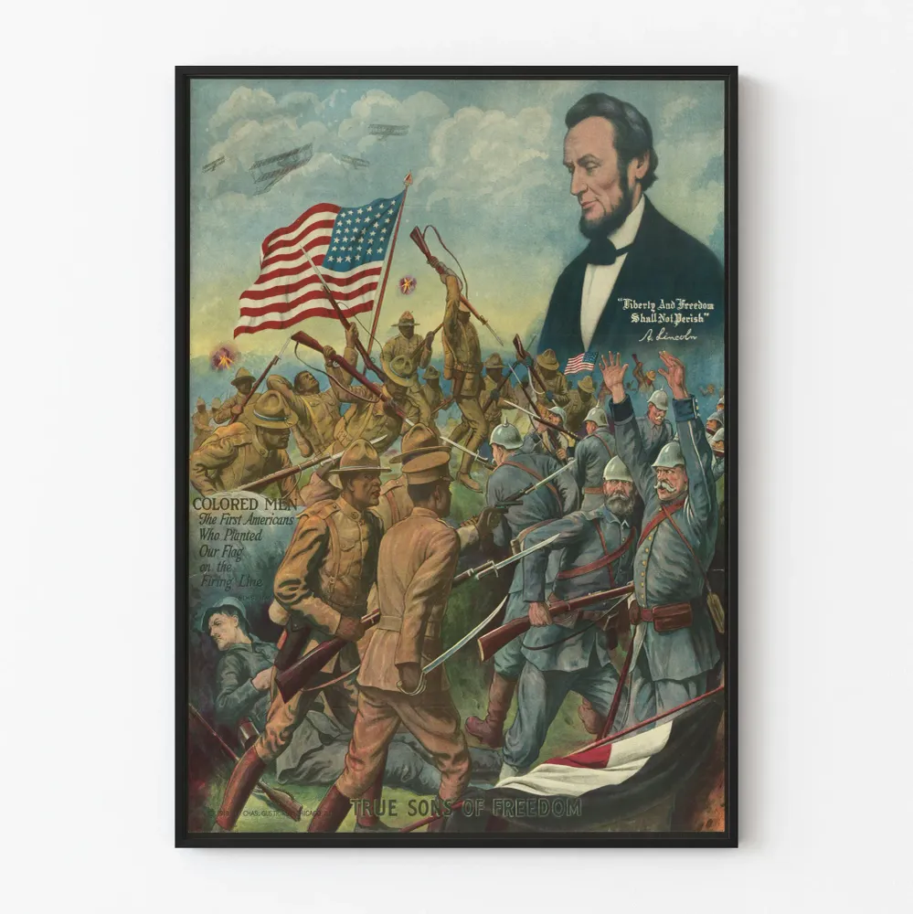 Affiche Patriotique True Sons Freedom avec Abraham Lincoln