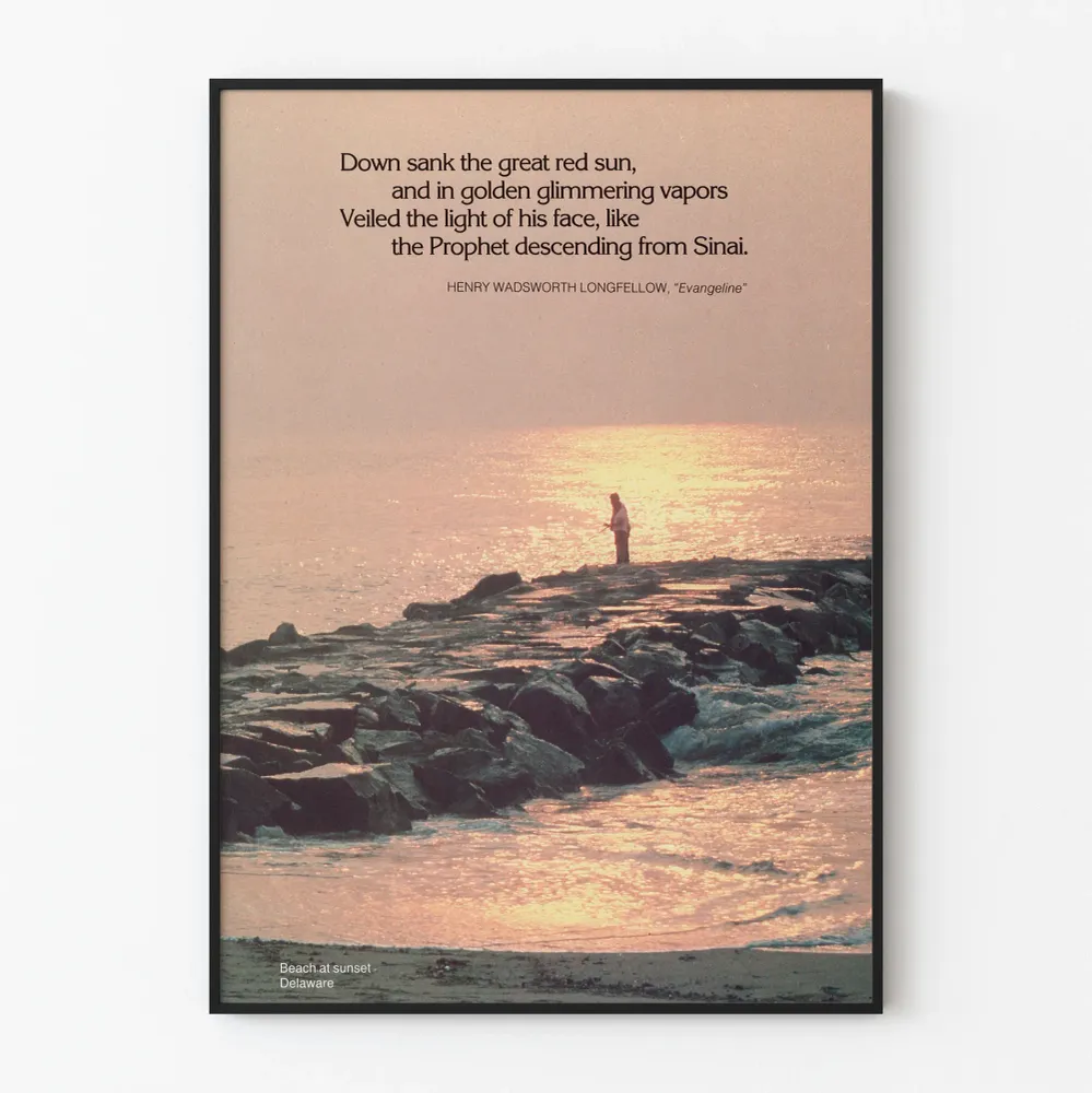 Affiche Plage au Coucher du Soleil à Delaware