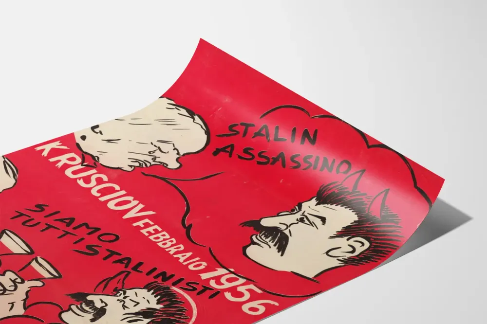Affiche Politique Khrushchev et Staline 1956-1957