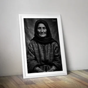 Affiche portrait femme Maroc - Poster noir et blanc Maroc Marrakech