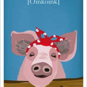 Affiche pour chambre d'enfant ferme porcine