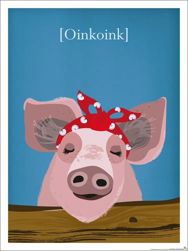 Affiche pour chambre d'enfant ferme porcine