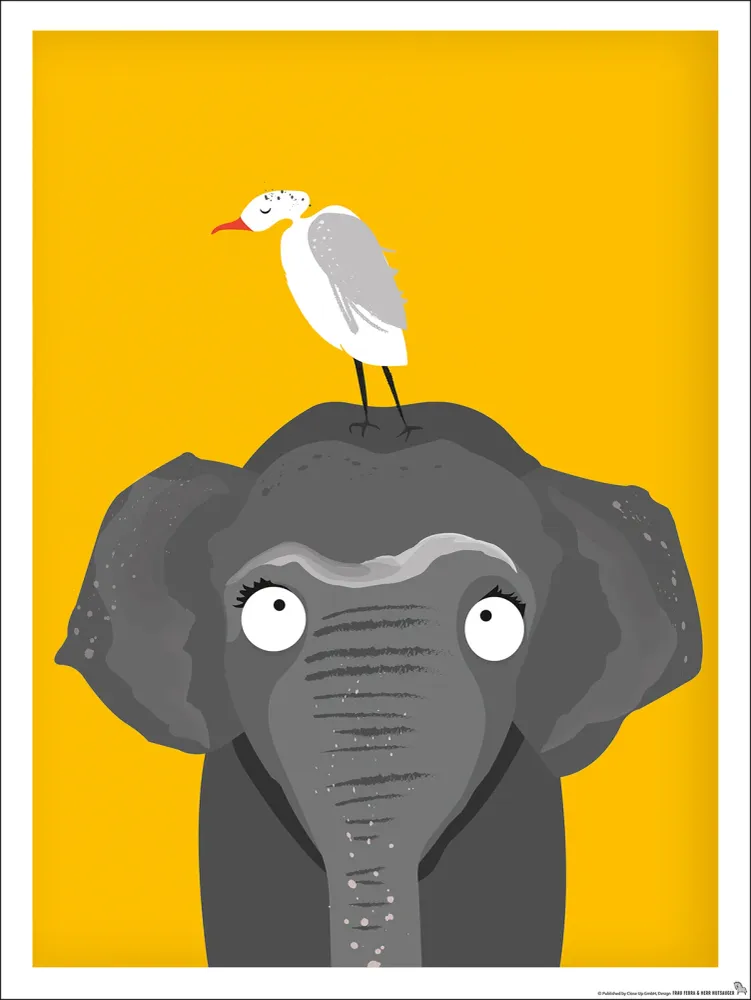 Affiche pour chambre d'enfant éléphant Afrique