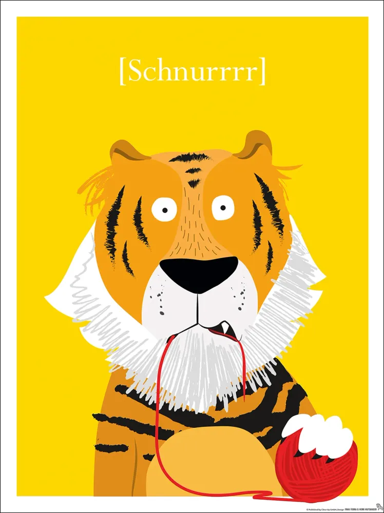 Affiche pour chambre d'enfant tigre gros chat