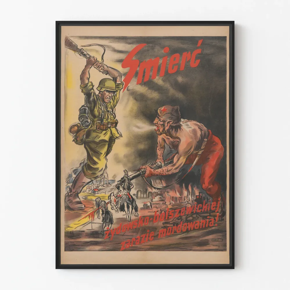 Affiche de propagande historique polonaise anti-bolchevique