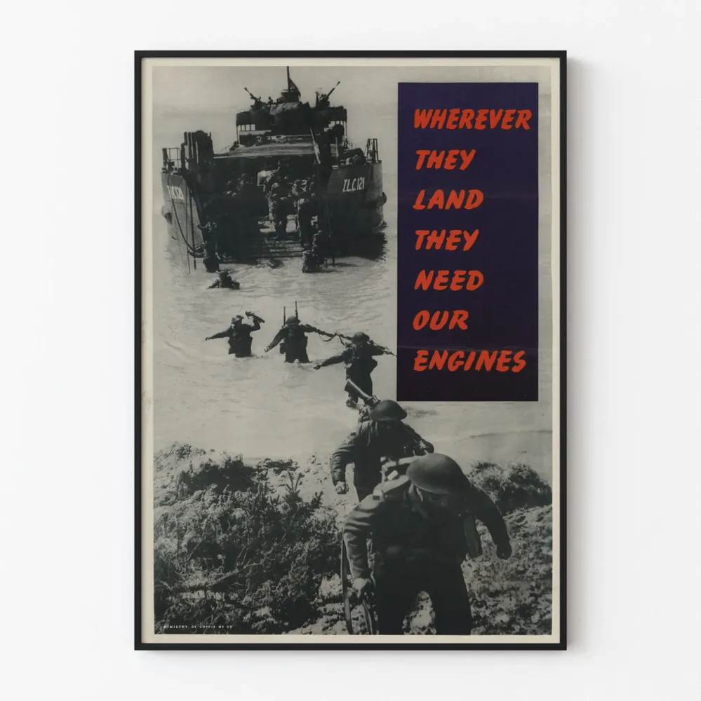 Affiche de Propagande Militaire - Wherever They Land They Need Our Engines