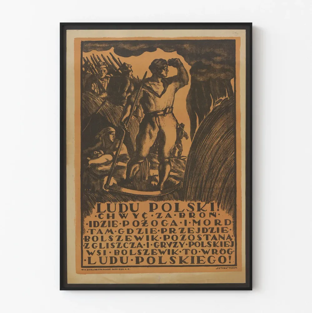 Affiche de Propagande Polonaise Guerre et Résistance