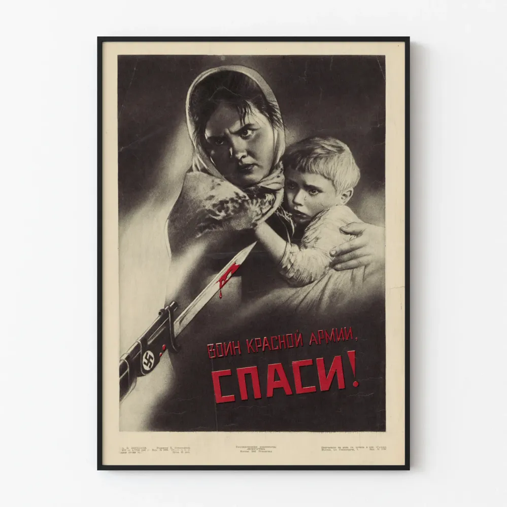 Affiche de Propagande Russe Guerre 1942 Protection