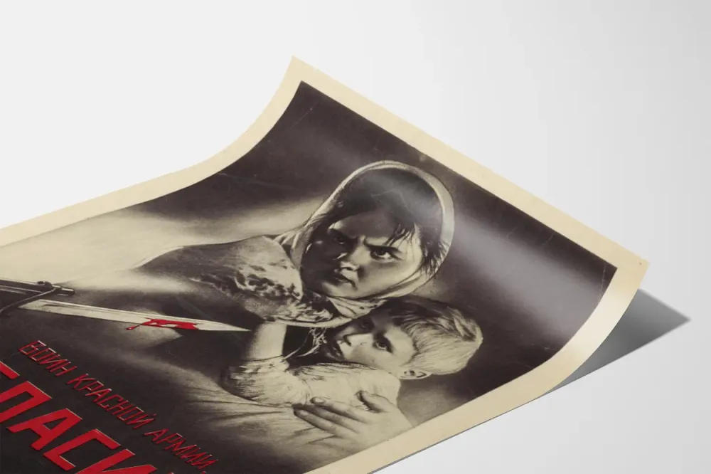 Affiche de Propagande Russe Guerre 1942 Protection