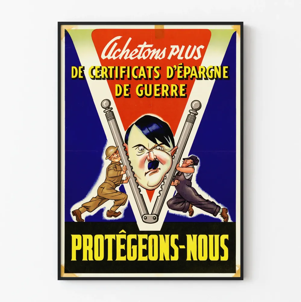 Affiche de propagande vintage Achetons Plus de Certificats d'Épargne de Guerre