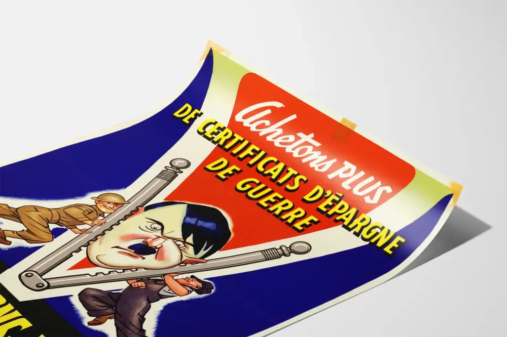 Affiche de propagande vintage Achetons Plus de Certificats d'Épargne de Guerre