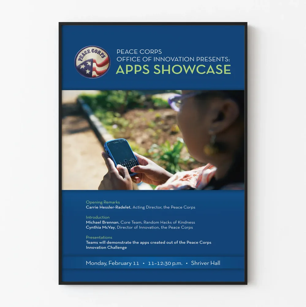 Affiche de présentation Apps Showcase Peace Corps