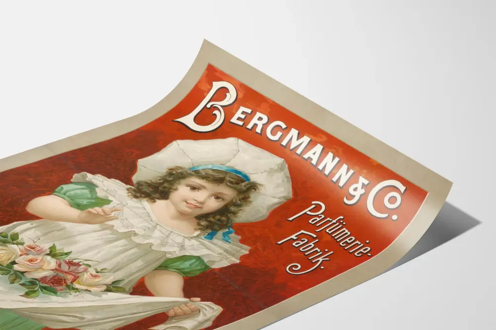 Affiche Publicitaire Vintage Bergmann & Co Parfümerie-Fabrik