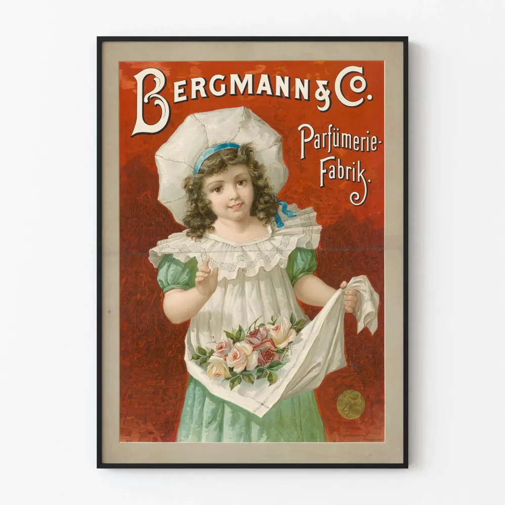 Affiche Publicitaire Vintage Bergmann & Co Parfümerie-Fabrik