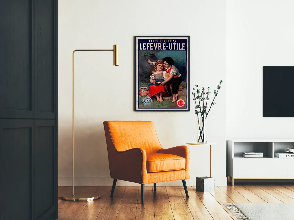 Affiche publicitaire vintage Biscuits Lefèvre-Utile