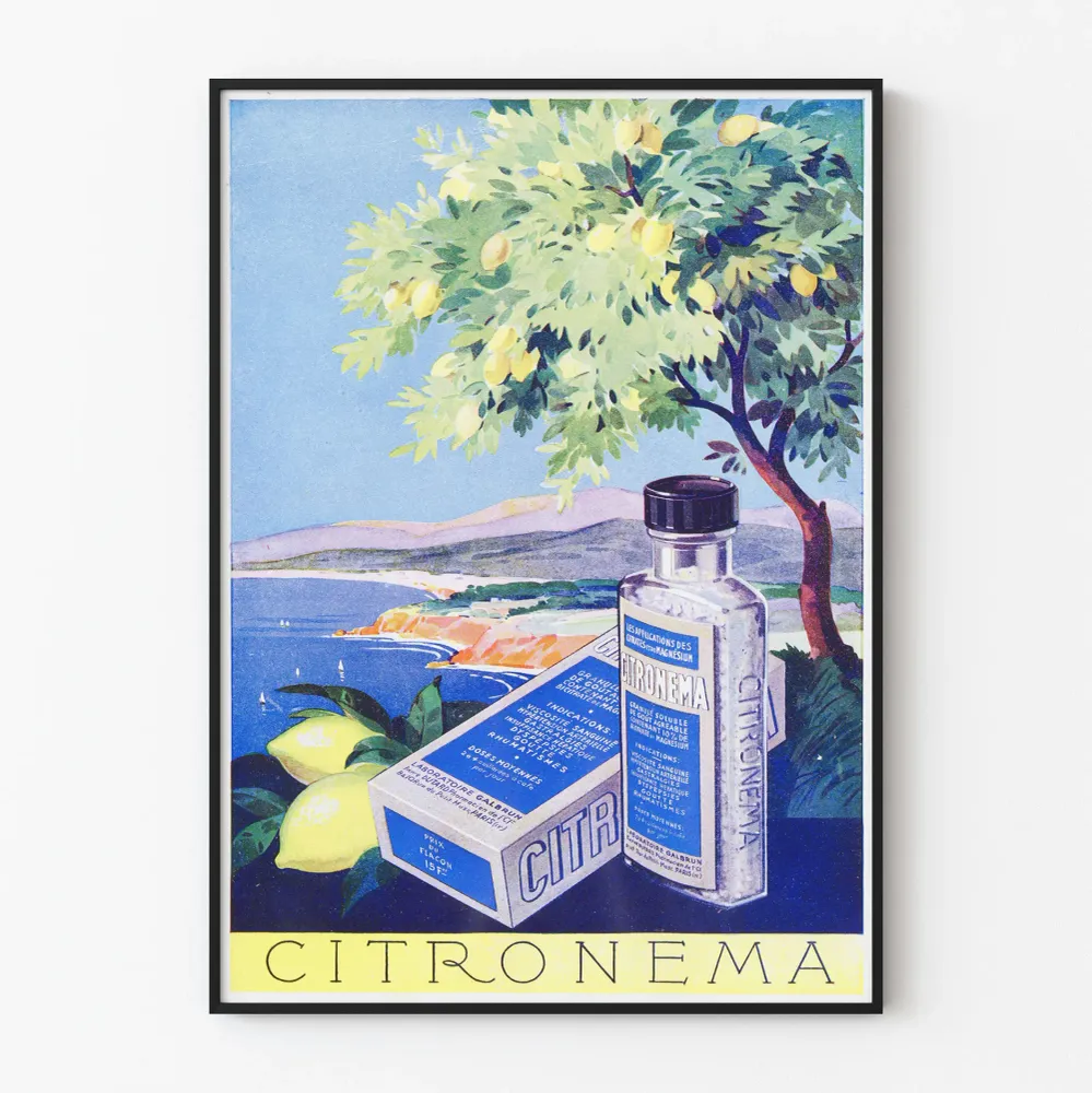 Affiche Publicitaire Vintage Citronema - Décoration Murale Rétro