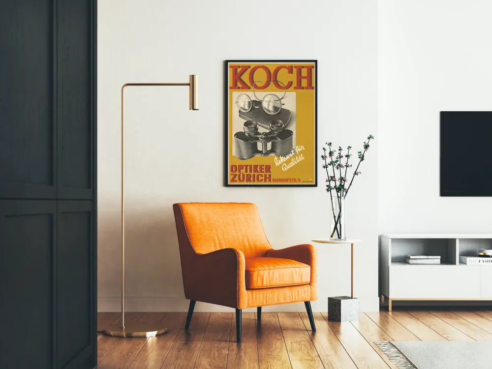 Affiche Publicitaire Vintage Opticien Koch Zurich Qualité