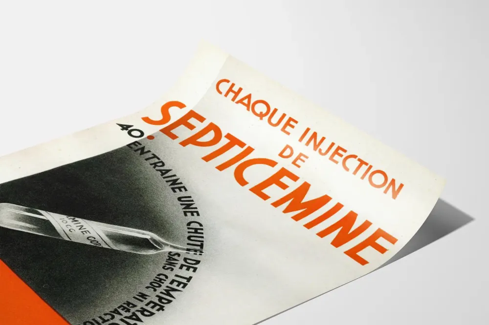 Affiche publicitaire vintage Septicemina injection