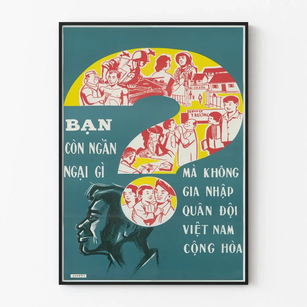 Affiche de recrutement militaire vietnamienne vintage en décoration murale