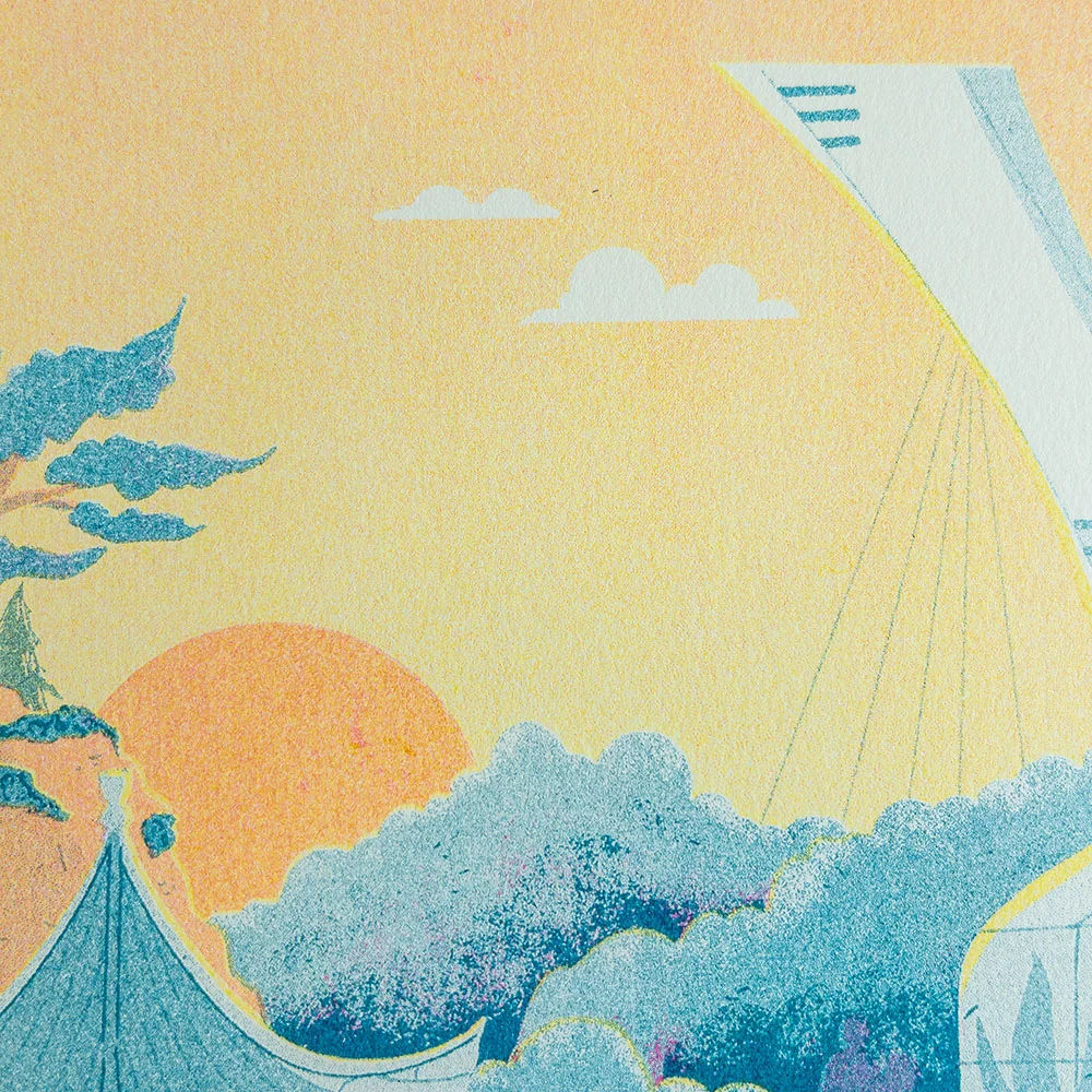 Affiche risographie 'Jardin Botanique'