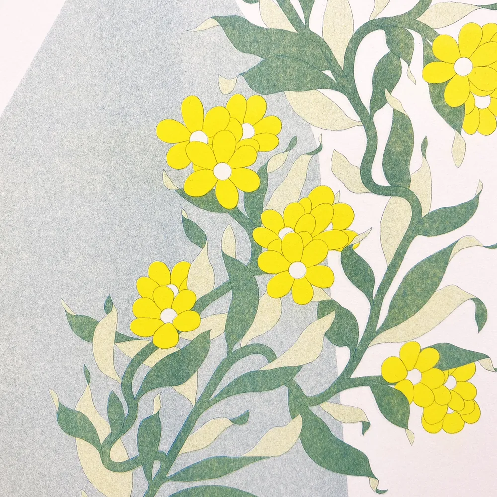 Affiche risographie 'Vase sarcelle'