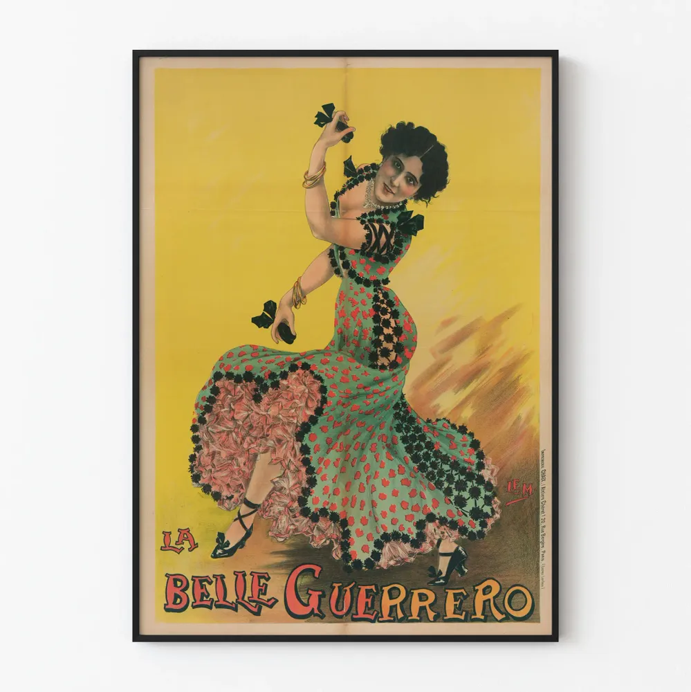 Affiche rétro La Belle Guerrero danseuse espagnole