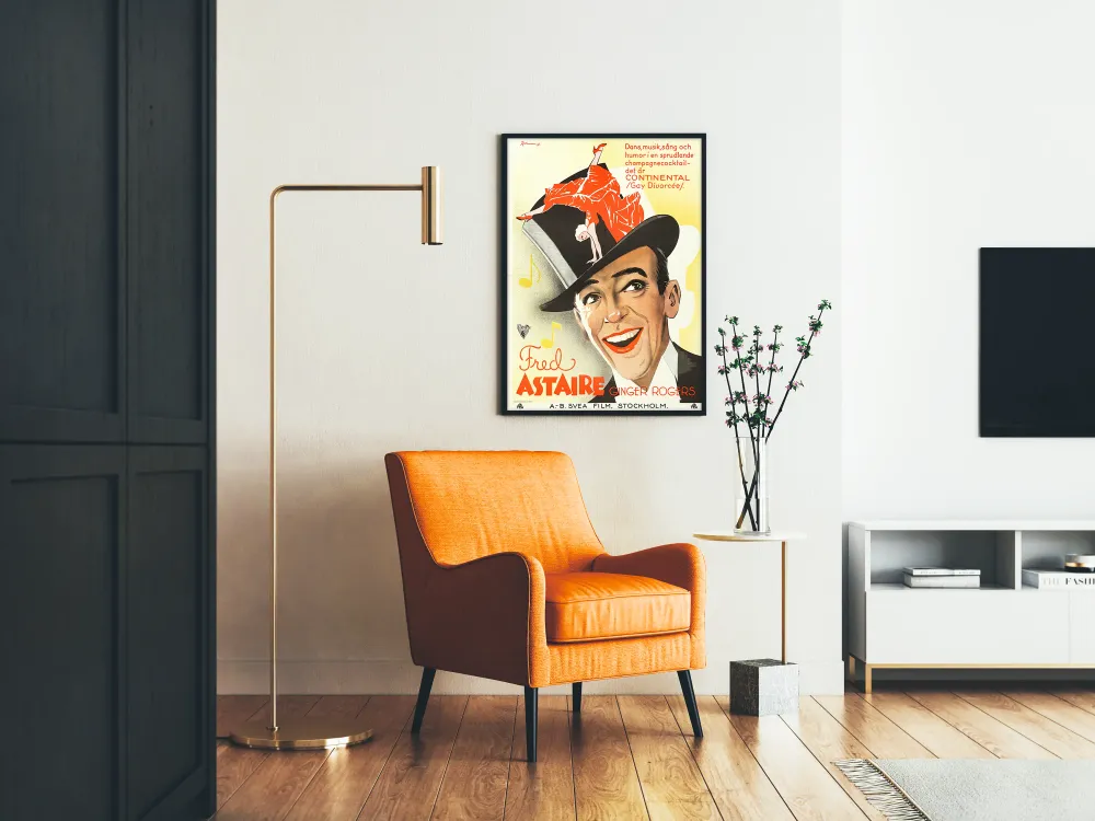Affiche rétro Gay Divorcee avec Fred Astaire et Ginger Rogers