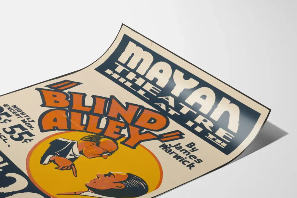 Affiche rétro théâtre Blind Alley Mayan Theatre