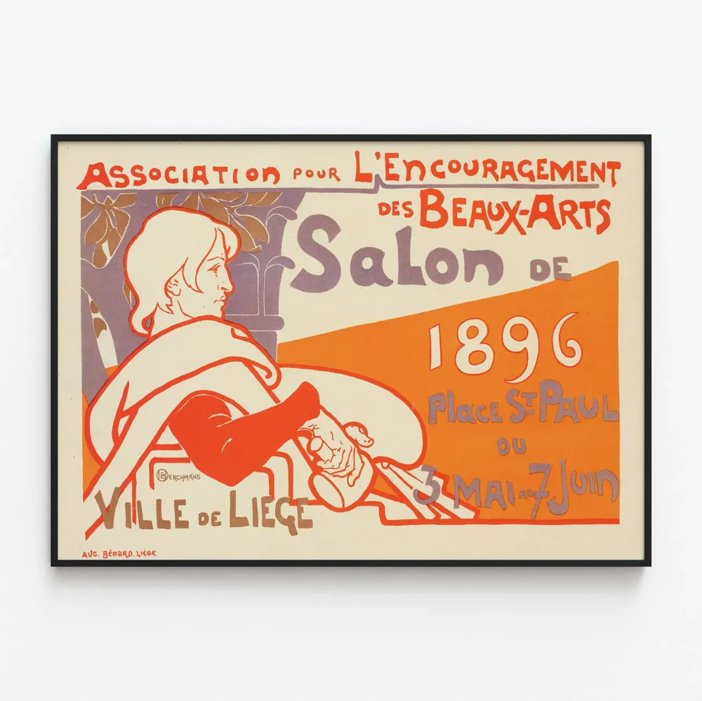 Affiche Salon de 1896 à Liège pour Décoration Murale Vintage