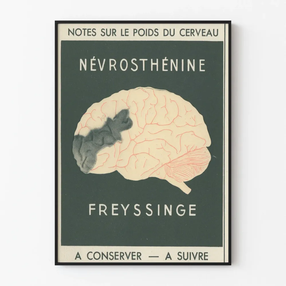 Affiche Scientifique Vintage sur la Névrosothénerie Cerebrale