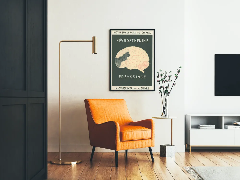 Affiche Scientifique Vintage sur la Névrosothénerie Cerebrale
